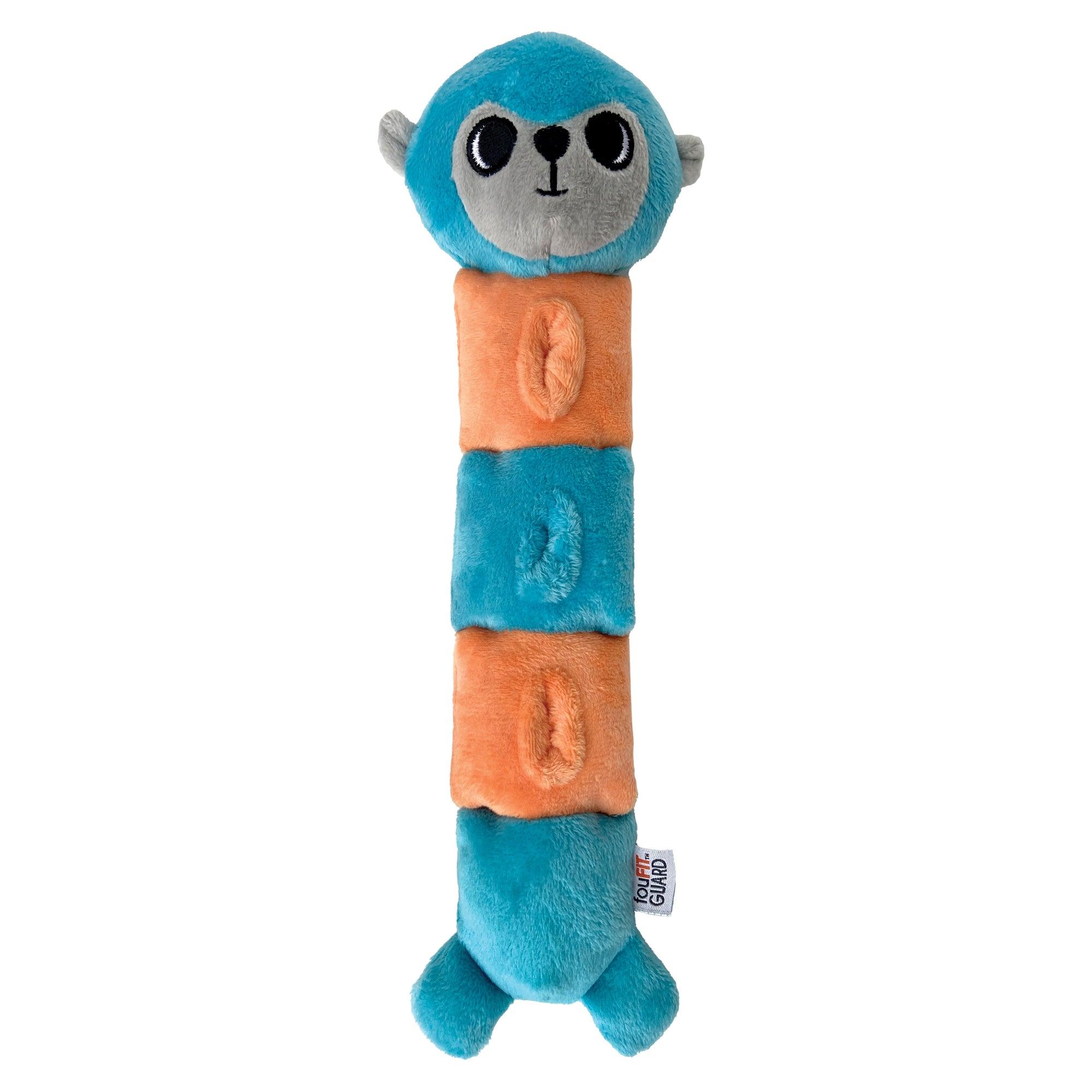 foufouBRANDS fouFIT Hide 'n Seek Caterplushies Lemur Dog Toy, Blue, Small