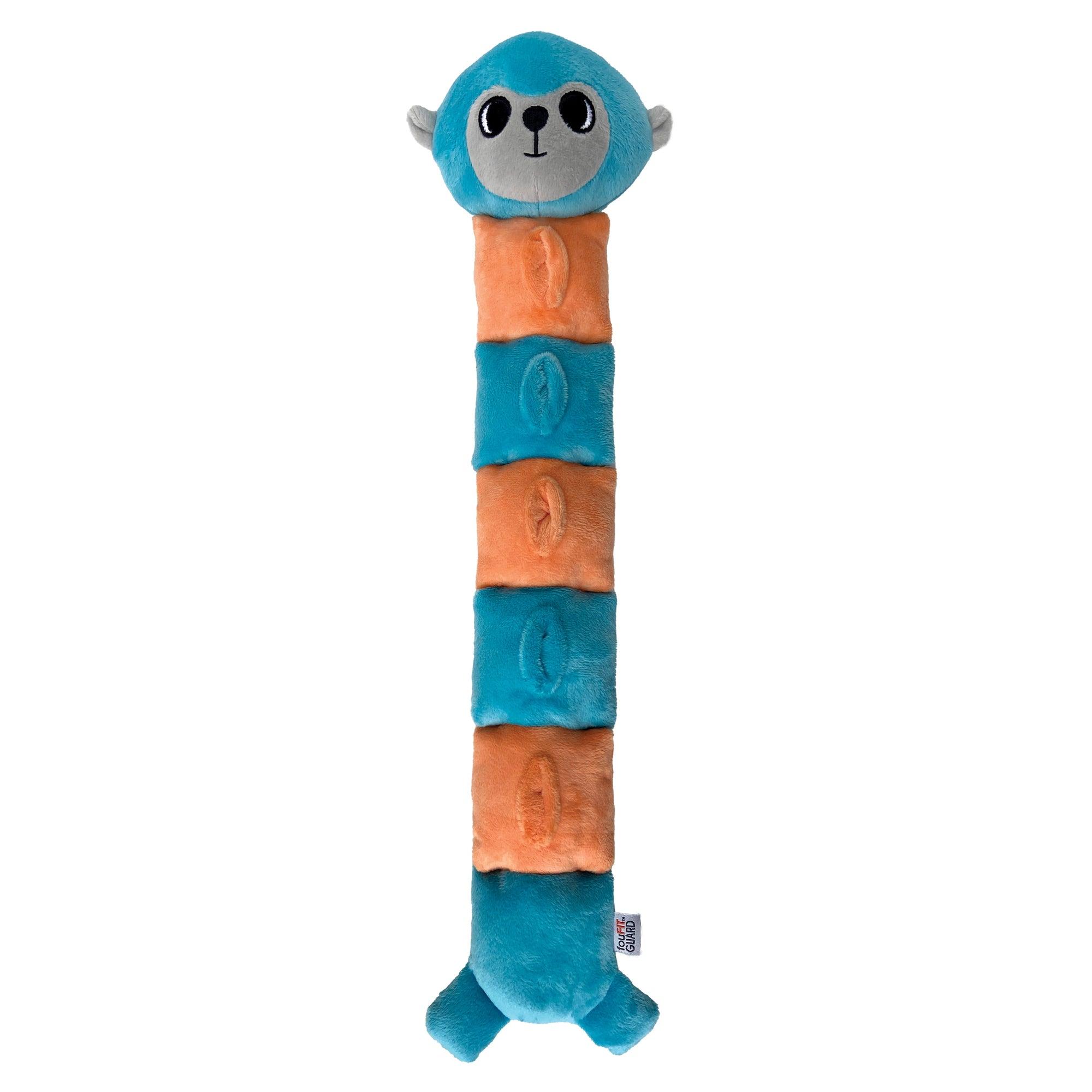 foufouBRANDS fouFIT Hide 'n Seek Caterplushies Lemur Dog Toy, Blue, Large