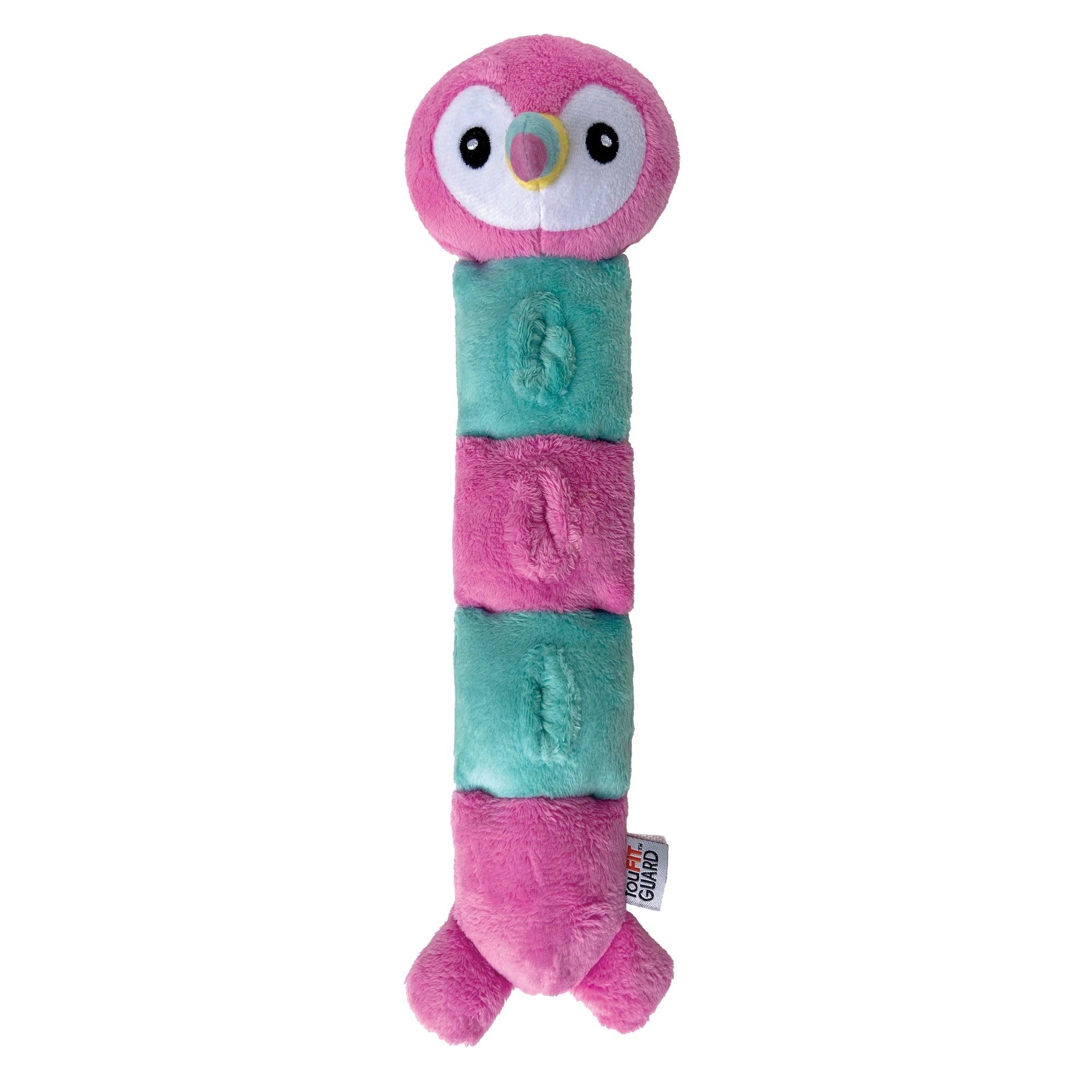 foufouBRANDS fouFIT Hide 'n Seek Caterplushies Parrot Dog Toy, Pink