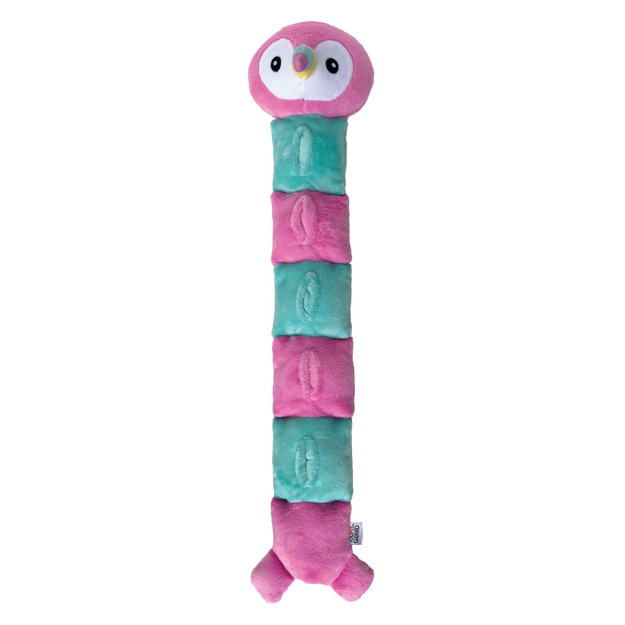 foufouBRANDS fouFIT Hide 'n Seek Caterplushies Parrot Dog Toy, Pink, Large