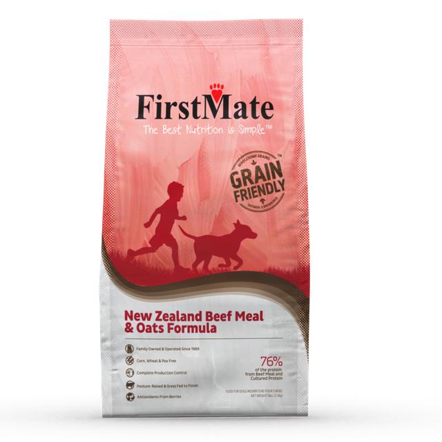 FirstMate New Zealand Beef Meal & Oats Grain Friendly Dry Dog Food, 5-lb