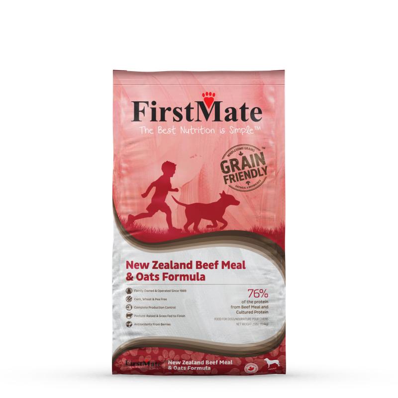 FirstMate New Zealand Beef Meal & Oats Grain Friendly Dry Dog Food, 25-lb