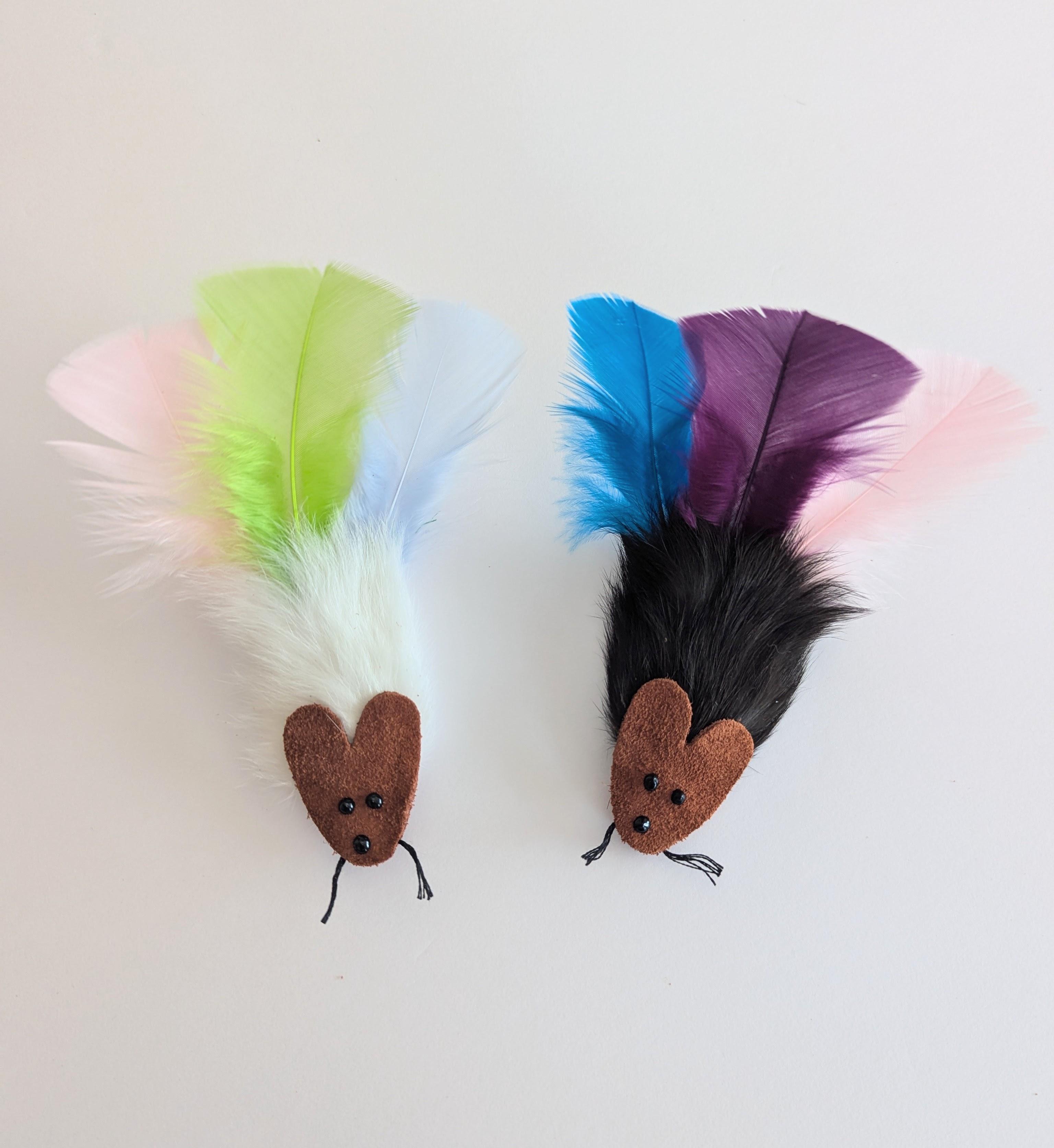 Rosie Rat with Feather Tail Cat Toy