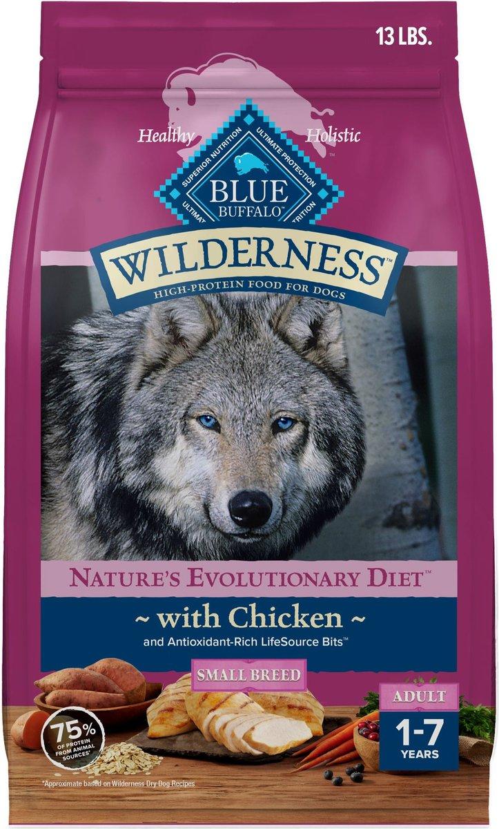 Blue Buffalo BLUE Wilderness Chicken with Wholesome Grains Recipe Small Breed Adult Dry Dog Food, 13-lb