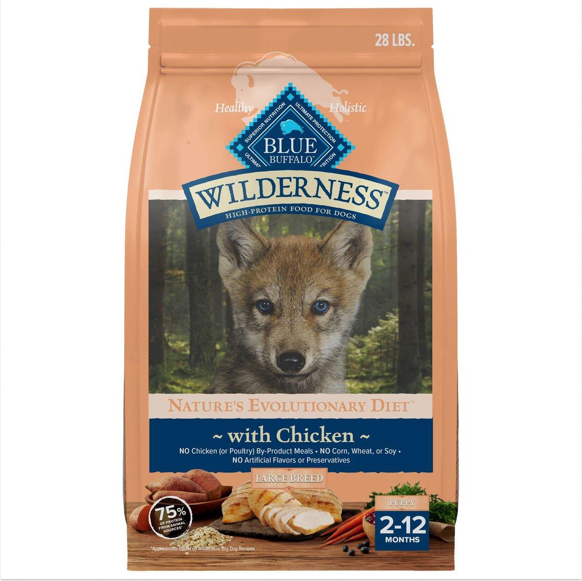 Blue Buffalo BLUE Wilderness Chicken with Wholesome Grains Large Breed Puppy Dry Dog Food