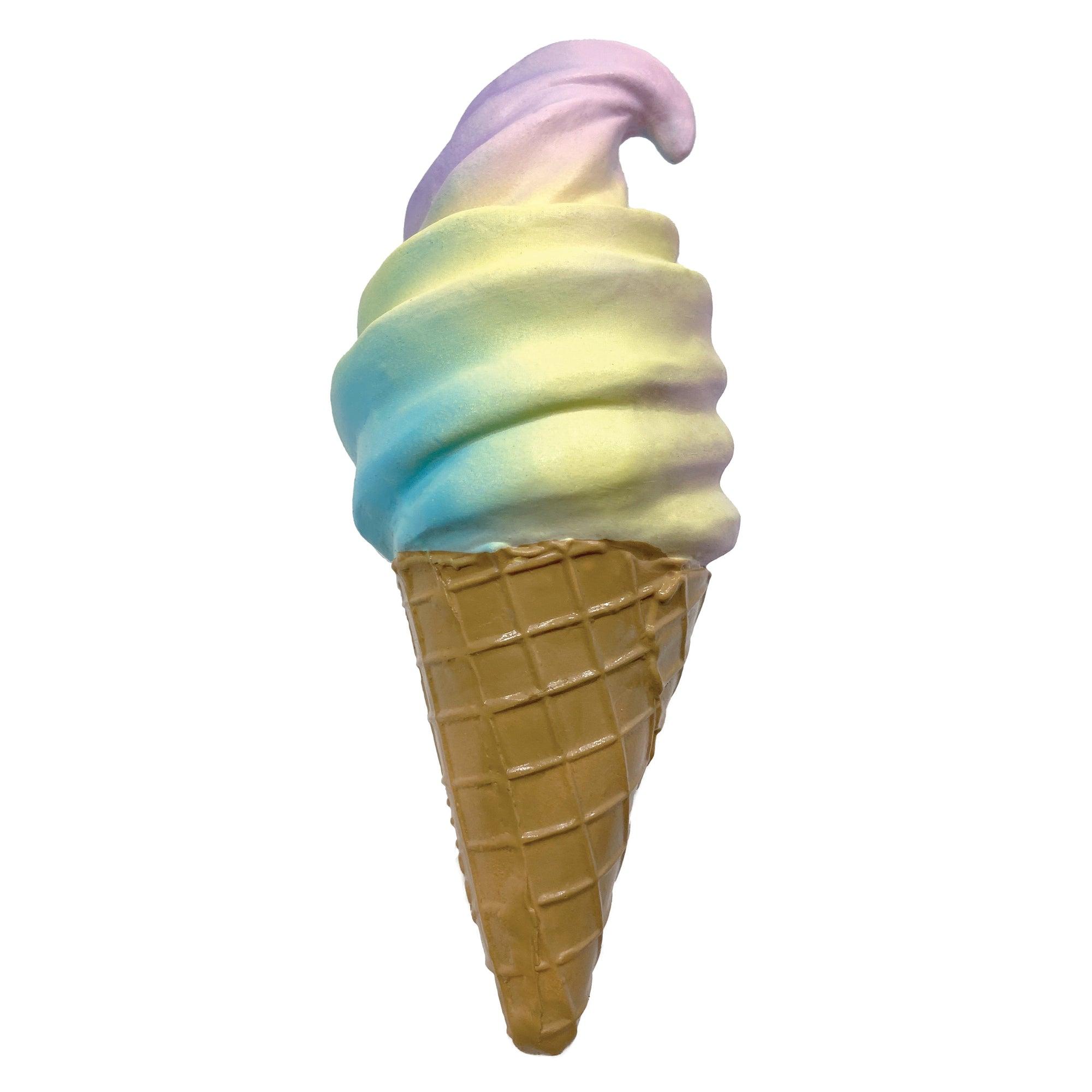 foufouBRANDS fouFIT Ice Cream Dog Toy, Rainbow Swirl, 6.5-in