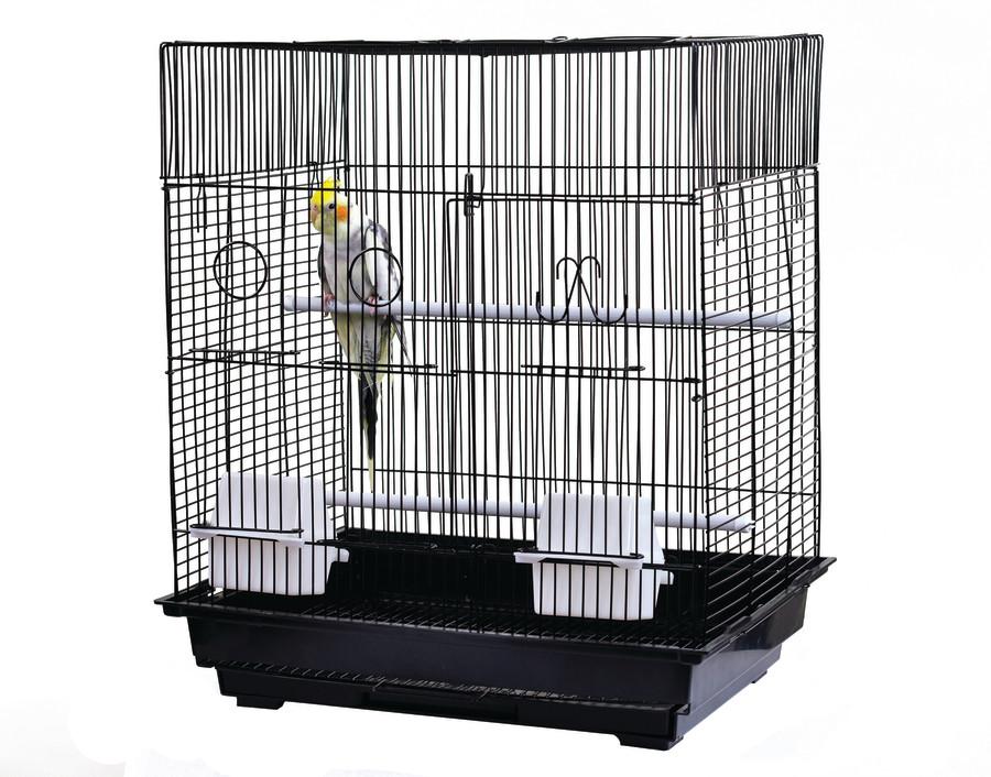 A&E Cage Company Flat Top Bird Cage, Black