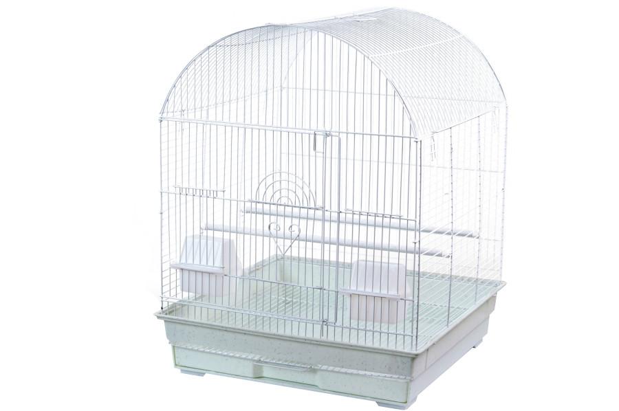A&E Cage Company Round Top Bird Cage, White, 18-in x 18-in