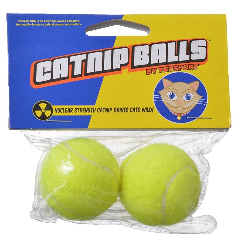 Petsport USA Catnip Balls Cat Toy, Yellow, 2-pk