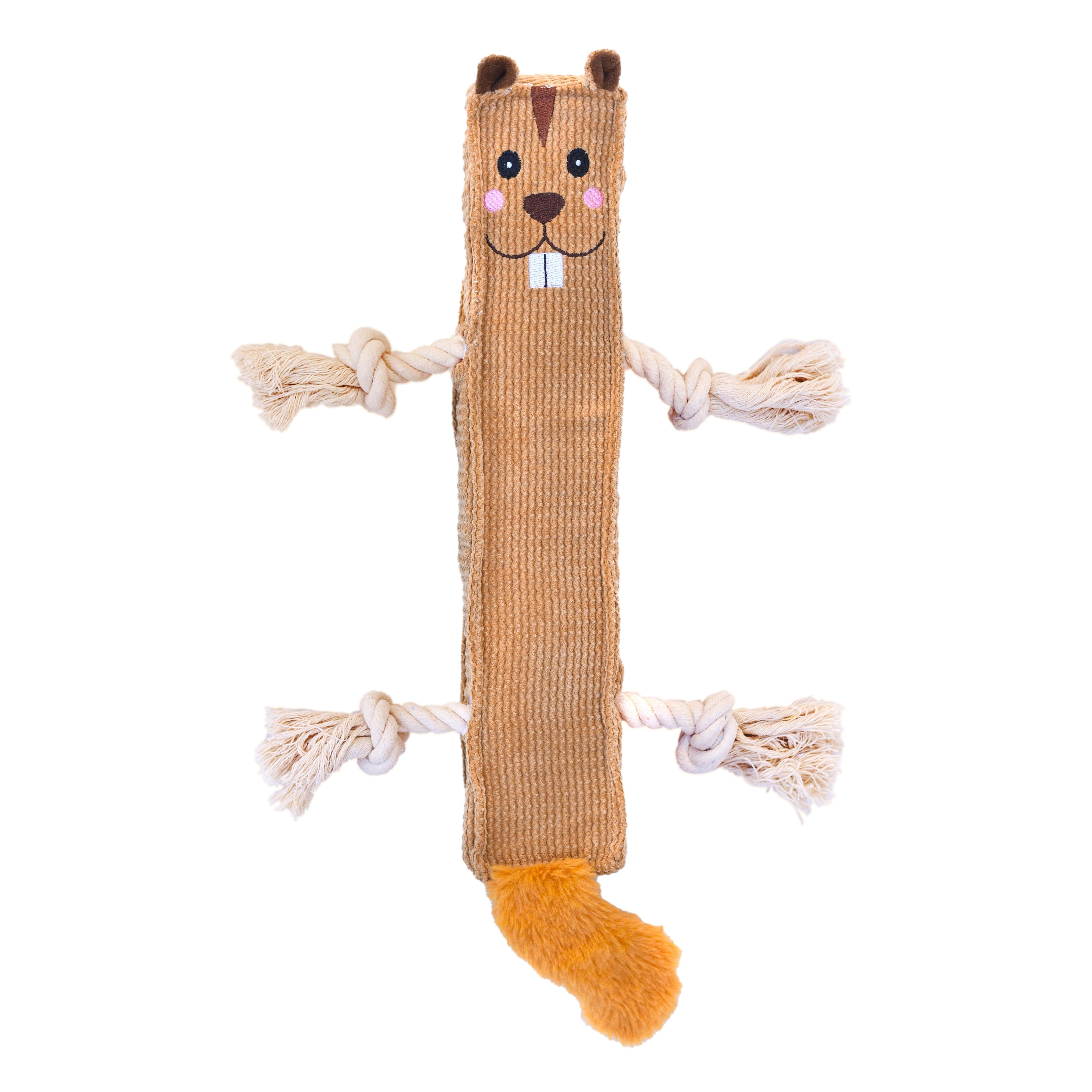 Patchwork Pet TuffPuff Beaver Stick Dog Toy, 20-in