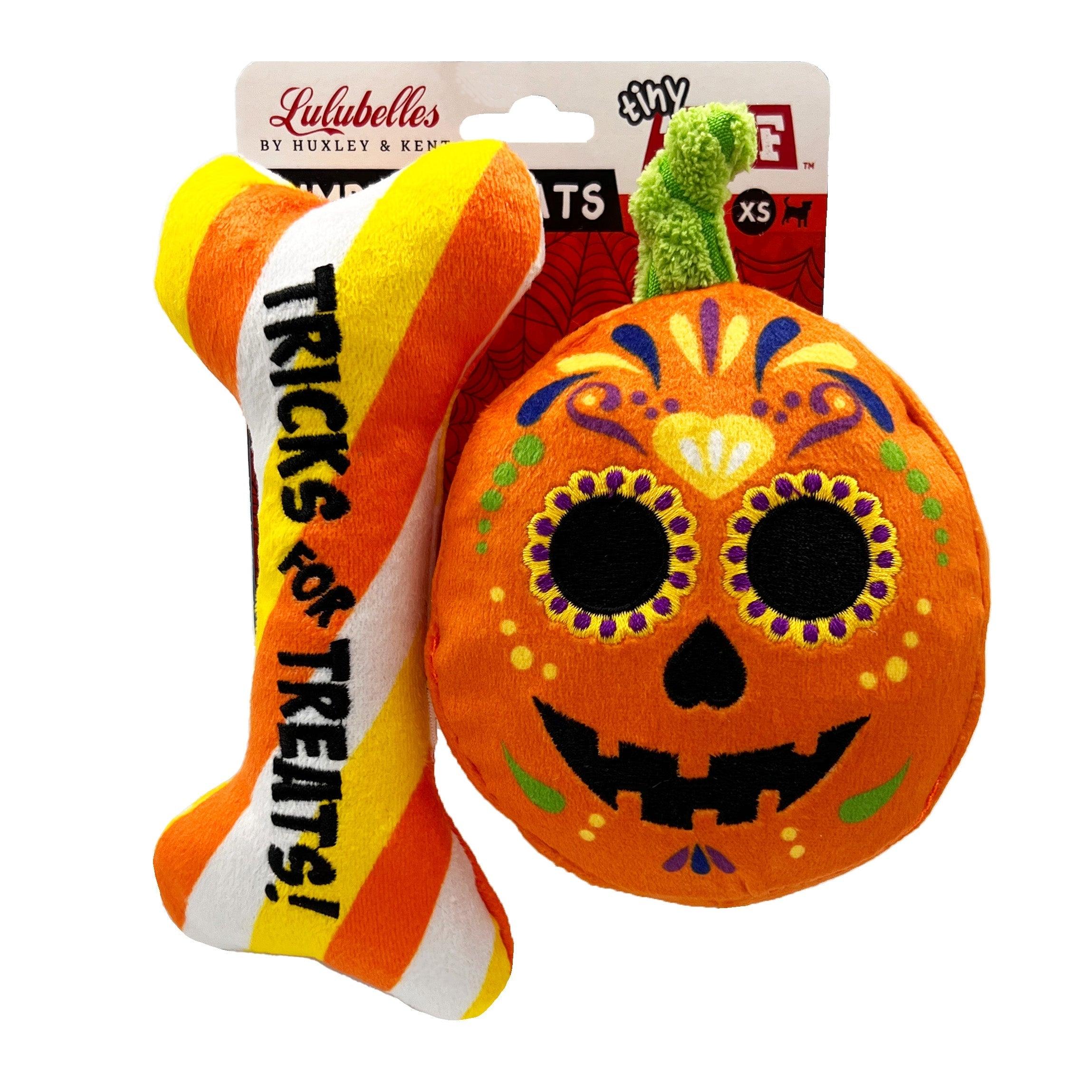 Huxley & Kent Power Plush Tiny Tuff Pumpkin Treats Dog Toy