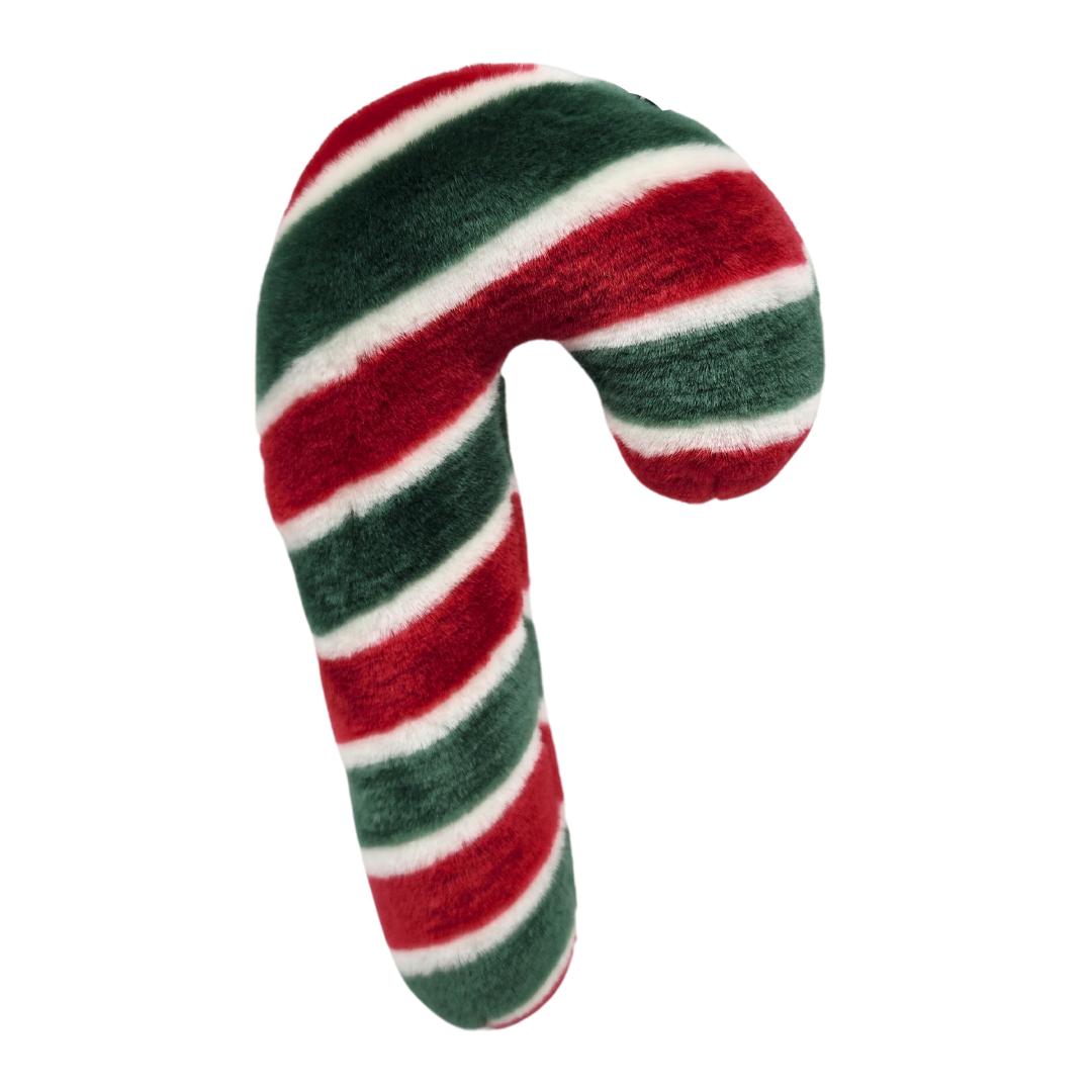 Fluff & Tuff Candy Cane Dog Toy, Red/White/Green