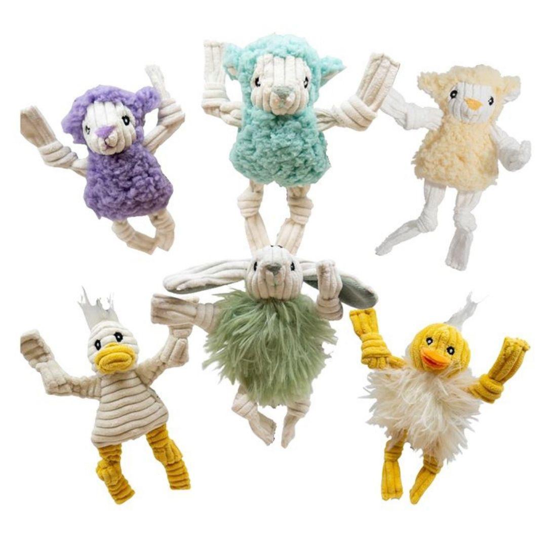 HuggleHounds Knotties Farm Dog Toy, Assorted, Wee