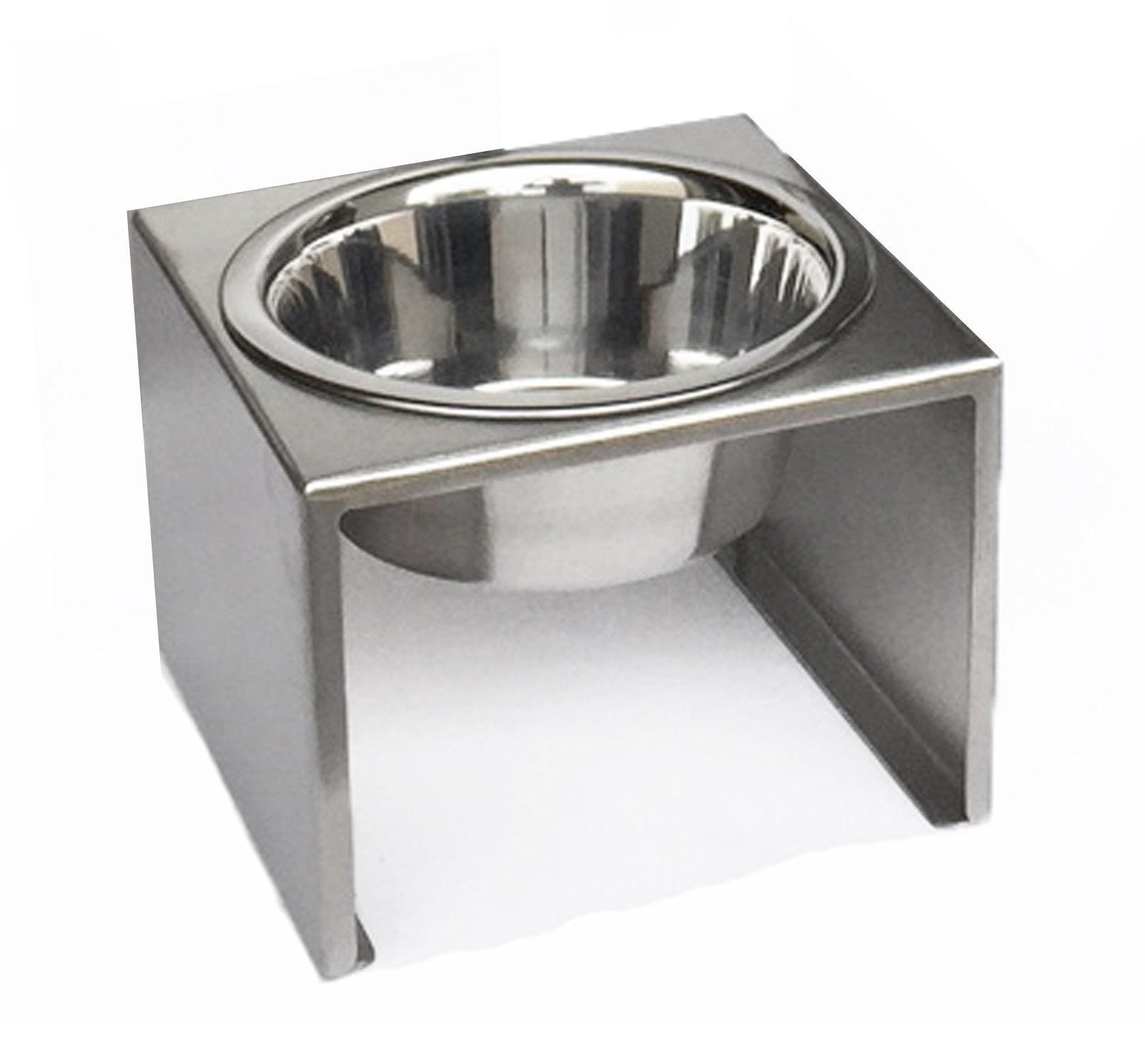 Pets Stop Slate Single Diner Stainless Steel Dog Bowl, Small