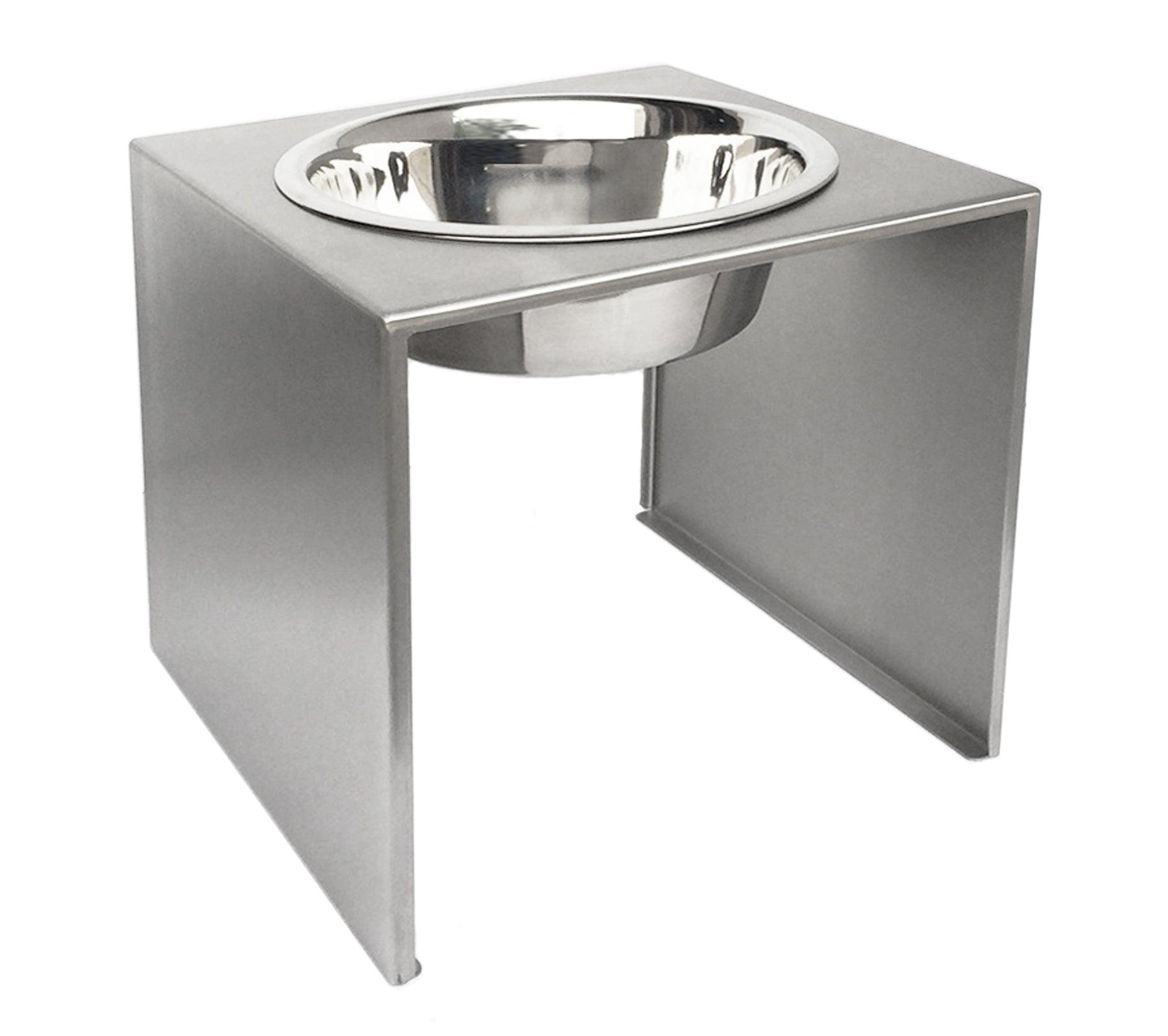Pets Stop Slate Single Diner Stainless Steel Dog Bowl, Large