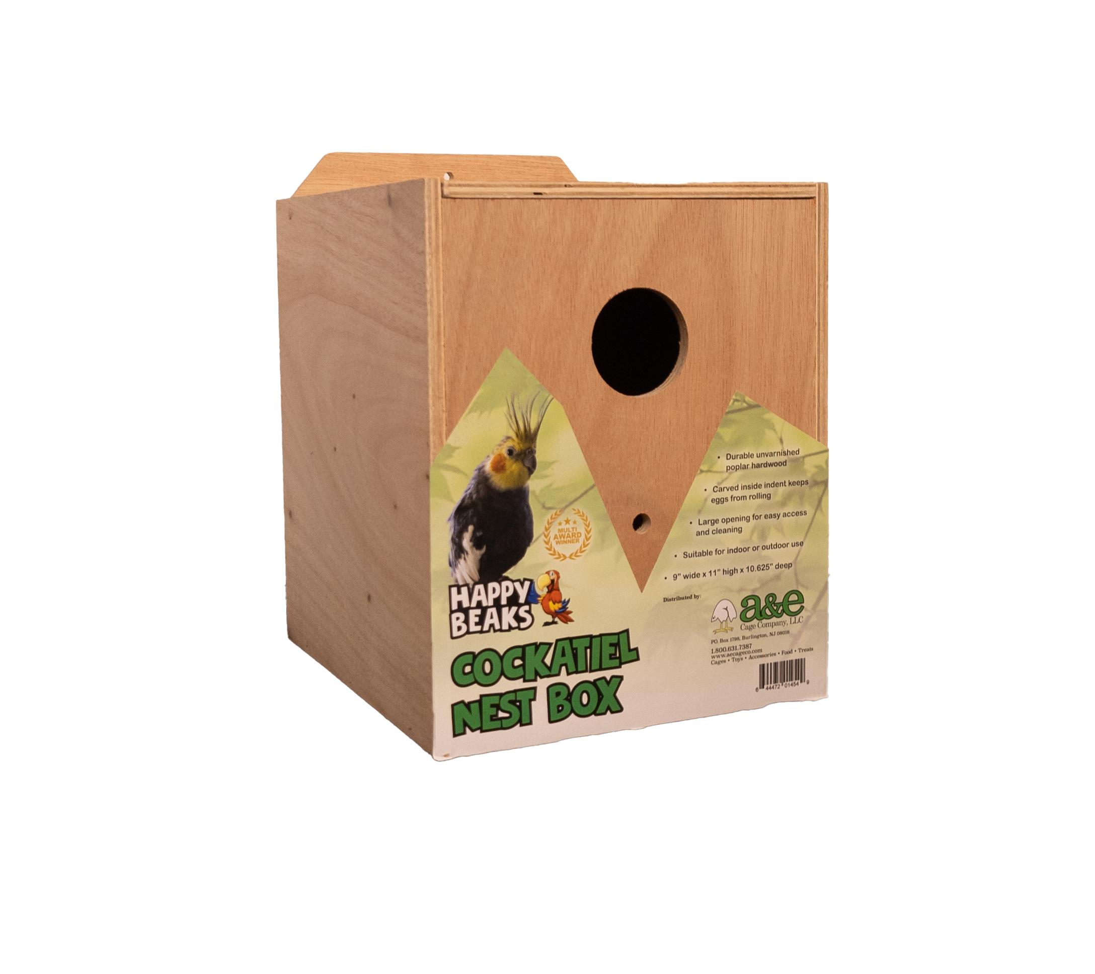 A&E Cage Company Happy Beaks Nest Box for Cockatiels