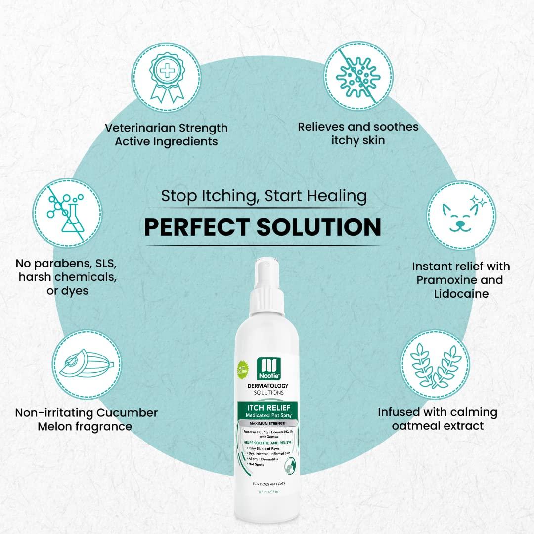 Nootie Medicated Itch Relief Spray for Dogs & Cats, 8-oz