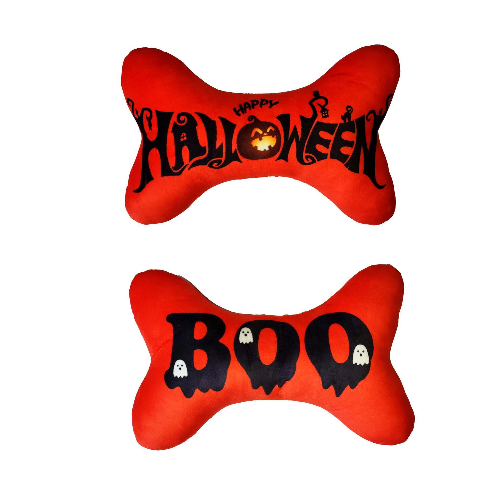 Hip Doggie Halloween Boo Bone Dog Toy, Medium