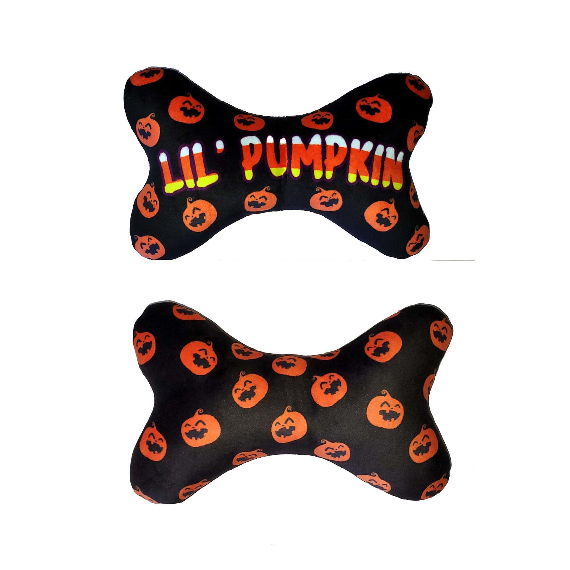 Hip Doggie Halloween Lil Pumpkin Bone Dog Toy
