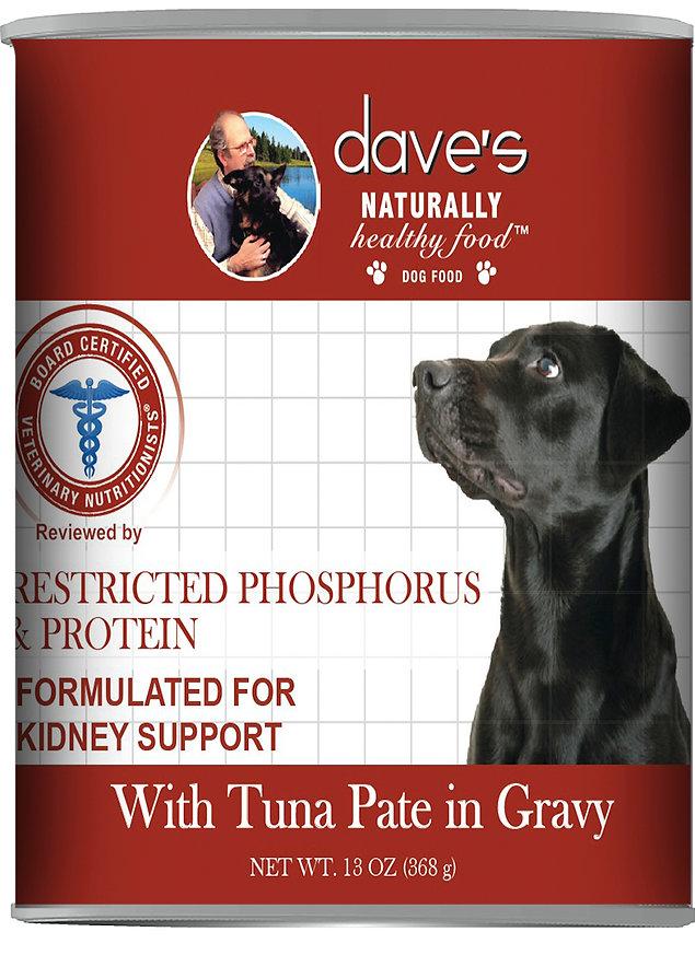 Dave's Pet Food Restricted Phosphorous & Protein with Tuna Pate in Gravy Wet Dog Food Can, 13.2-oz
