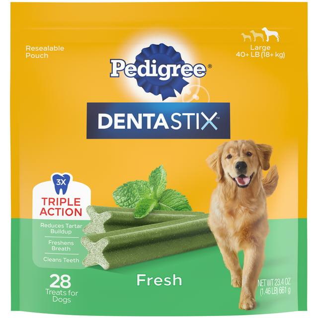 Pedigree DENTASTIX Fresh Dental Dog Treats, Large, 28-count