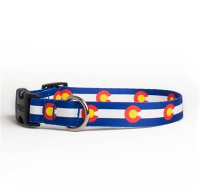 Up Country Dog Collar, Colorado Flag, X-Small Narrow