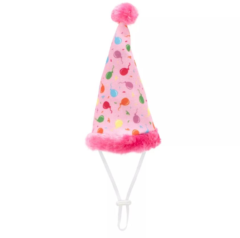 The Worthy Dog Birthday Party Hat for Dogs, Pink, Small