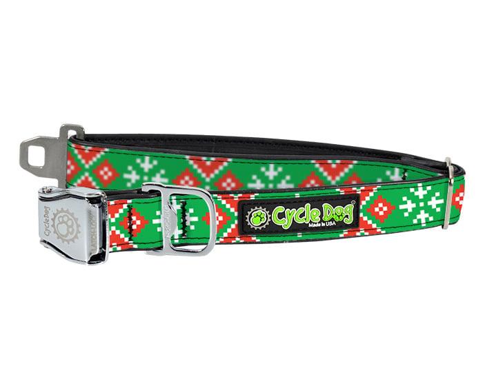 Cycle Dog RegWidth Collar with Metal Buckle for Dogs, Ugly Christmas Sweater, Large