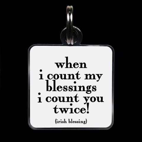 Quotable count my blessings Pet Collar Charms