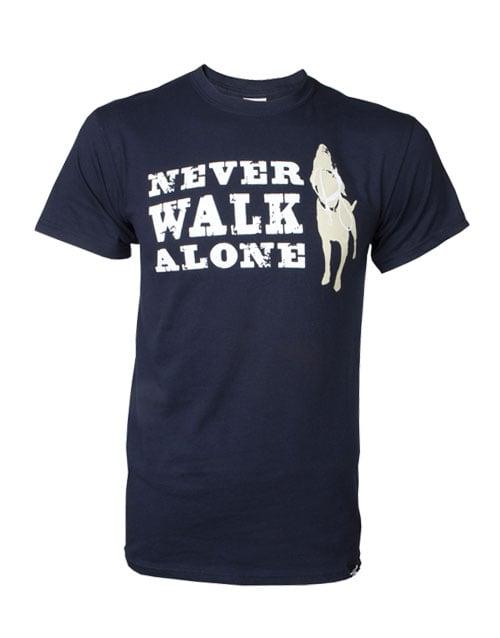 Dog Is Good Never Walk Alone Unisex T-shirt, Navy, XX-Large