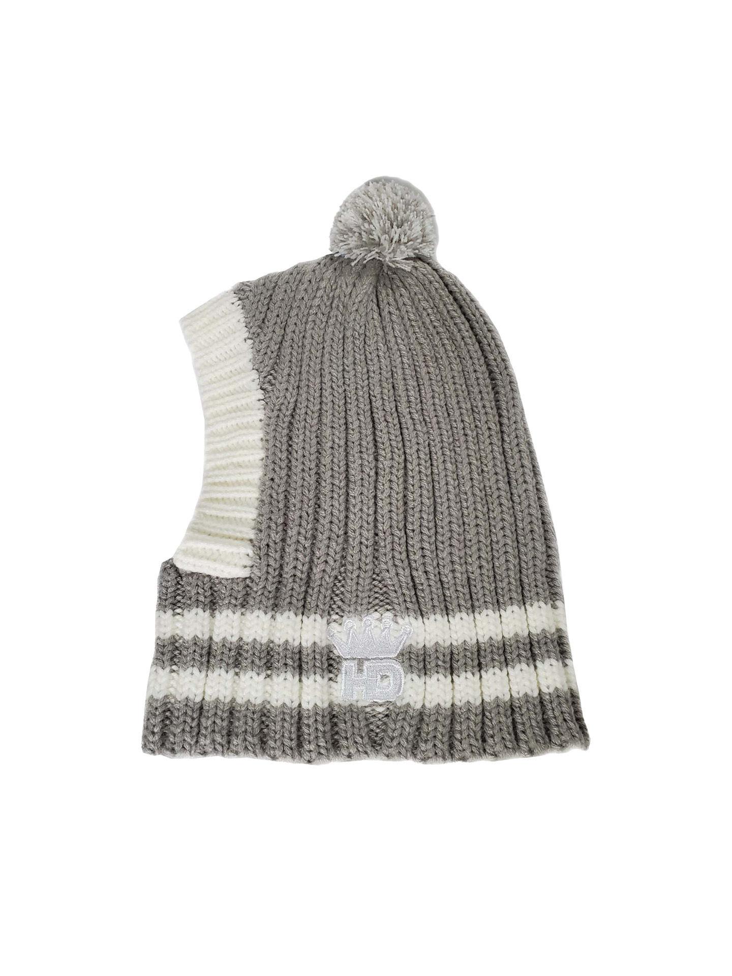 Hip Doggie Crown Knit Dog Hat, Grey, Large