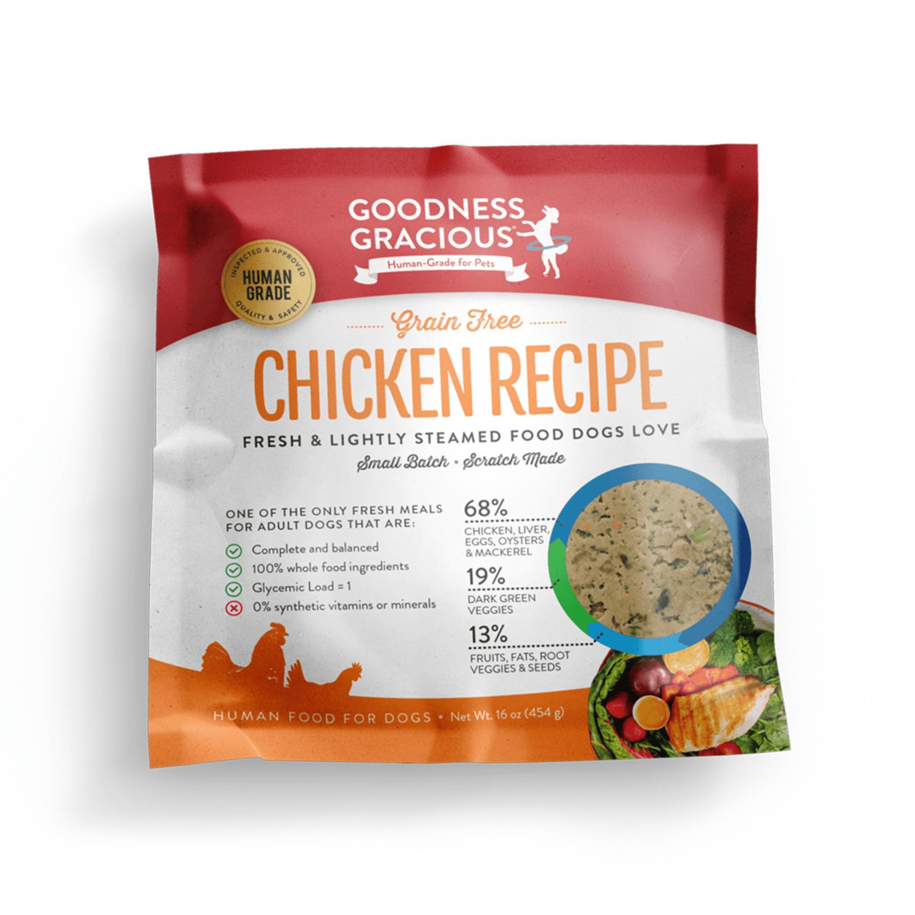 Goodness Gracious Gently Cooked Chicken Recipe Grain-Free Frozen Dog Food