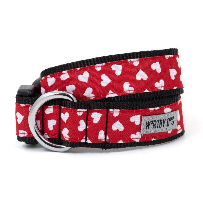 The Worthy Dog Be Mine Dog Collar, Red, Small