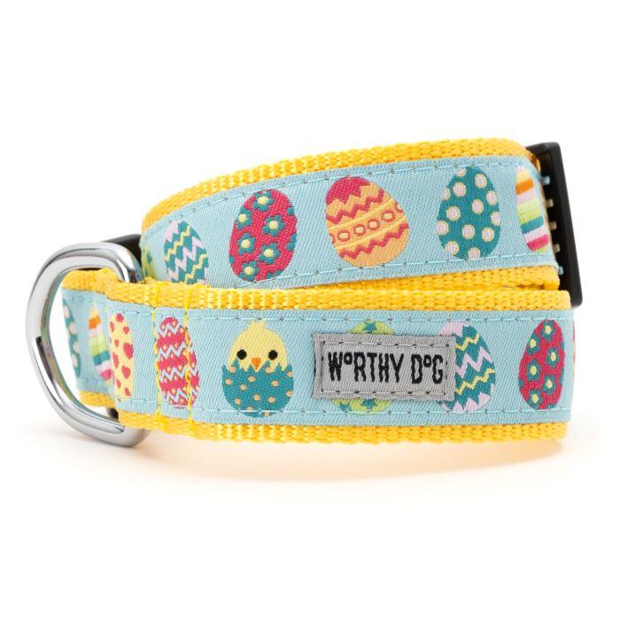 The Worthy Dog Easter Eggs Dog Collar, Blue