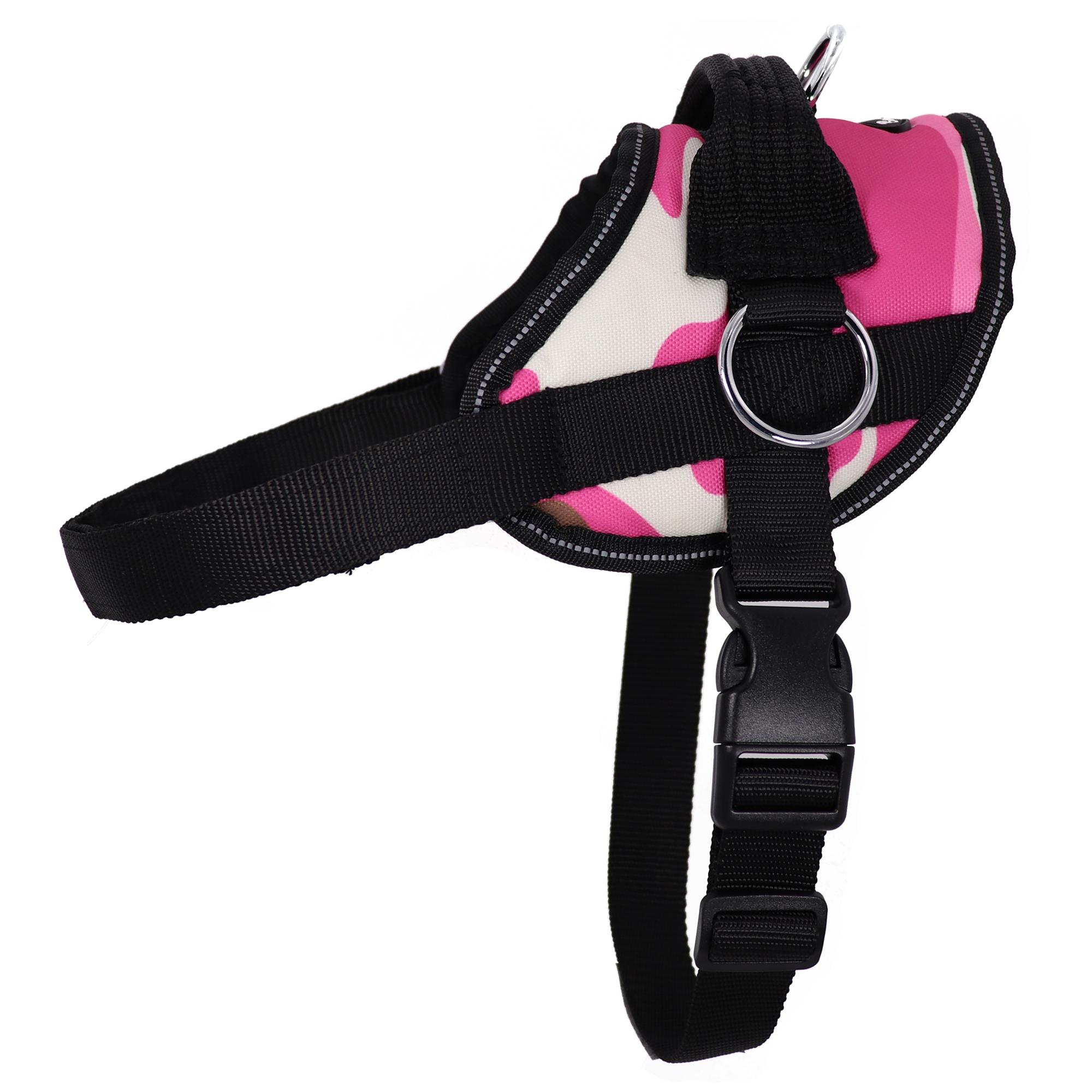 Bark Appeal Reflective No-Pull Dog Harness, Pink Camo, Large