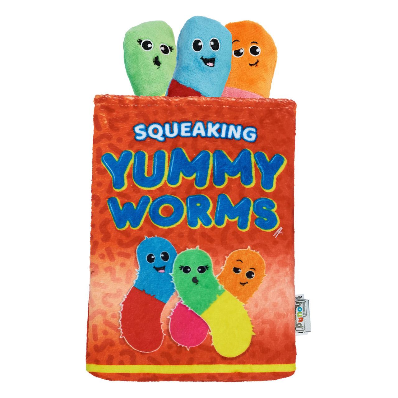 Outward Hound Snack Bag Yummy Worms Puzzle Dog Toy, Red