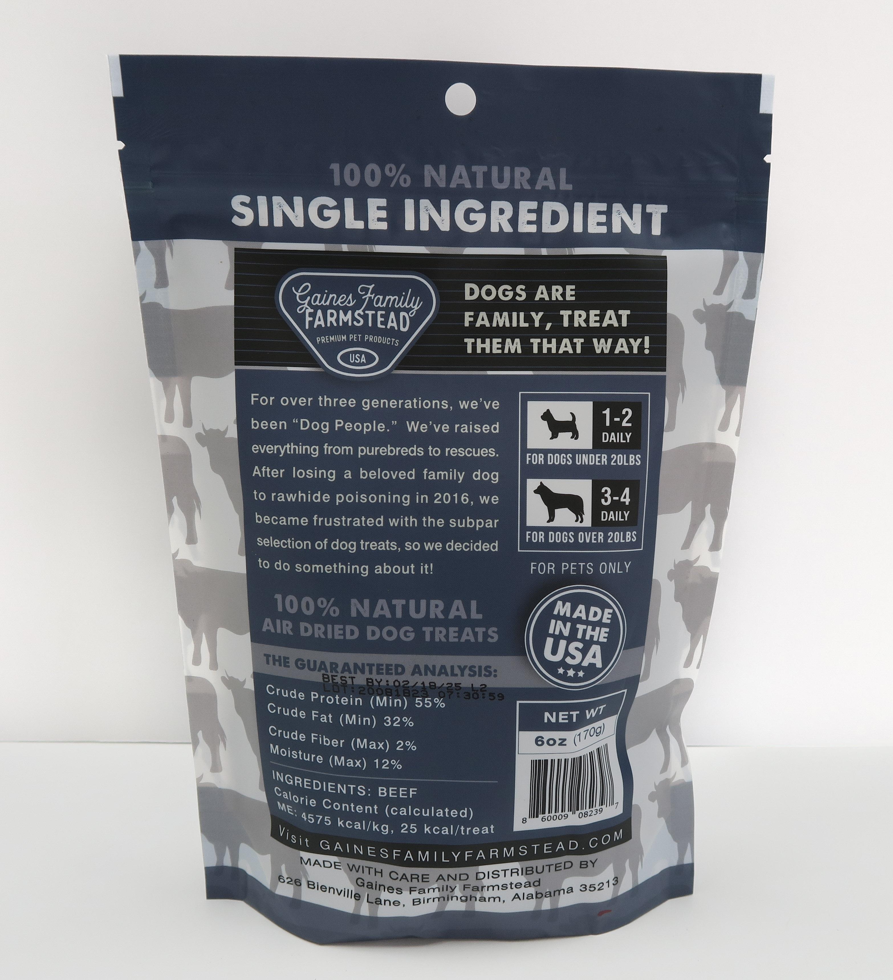 Gaines Family Farmstead Beef Chips Dog Treats, 6-oz