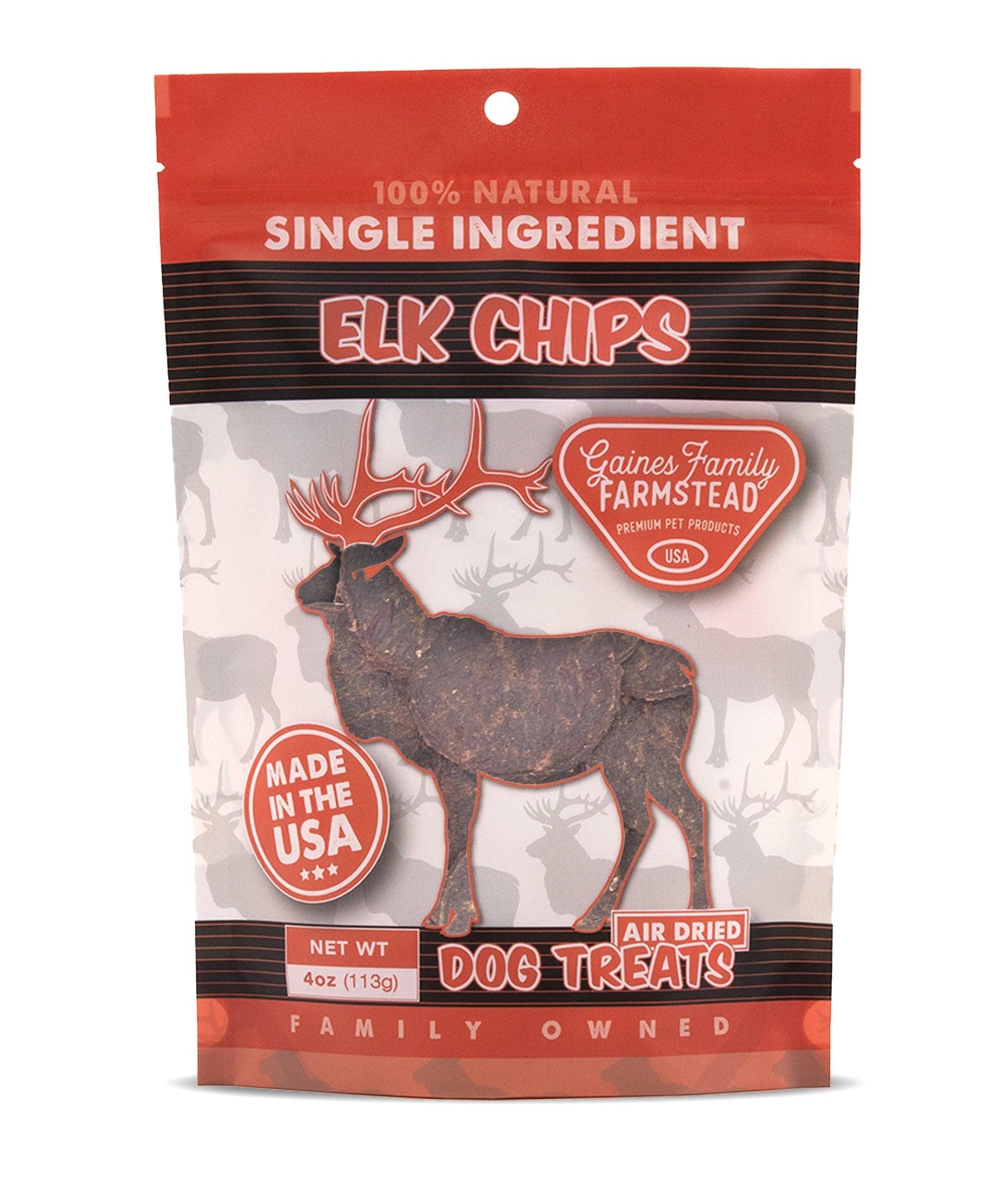 Gaines Family Farmstead Elk Chips Air-Dried Dog Treats, 4-oz