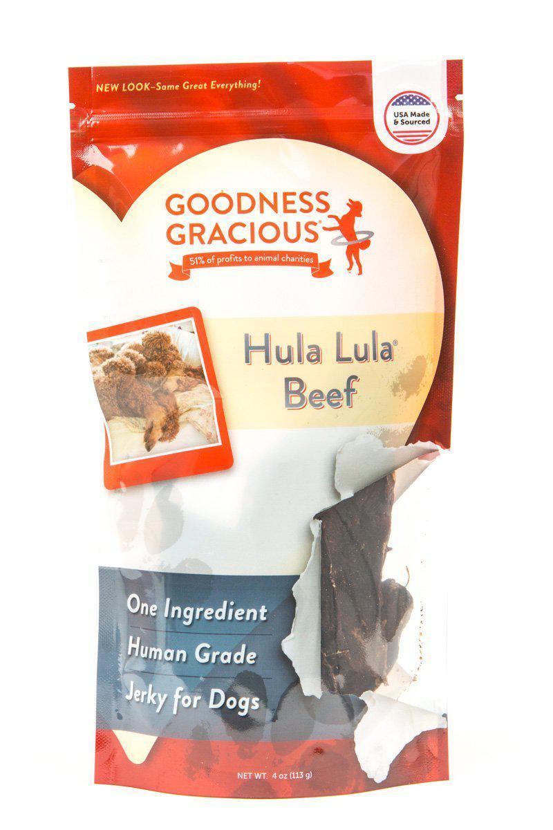 Goodness Gracious Hula Lula Beef Jerky Dog Treats, 4-oz