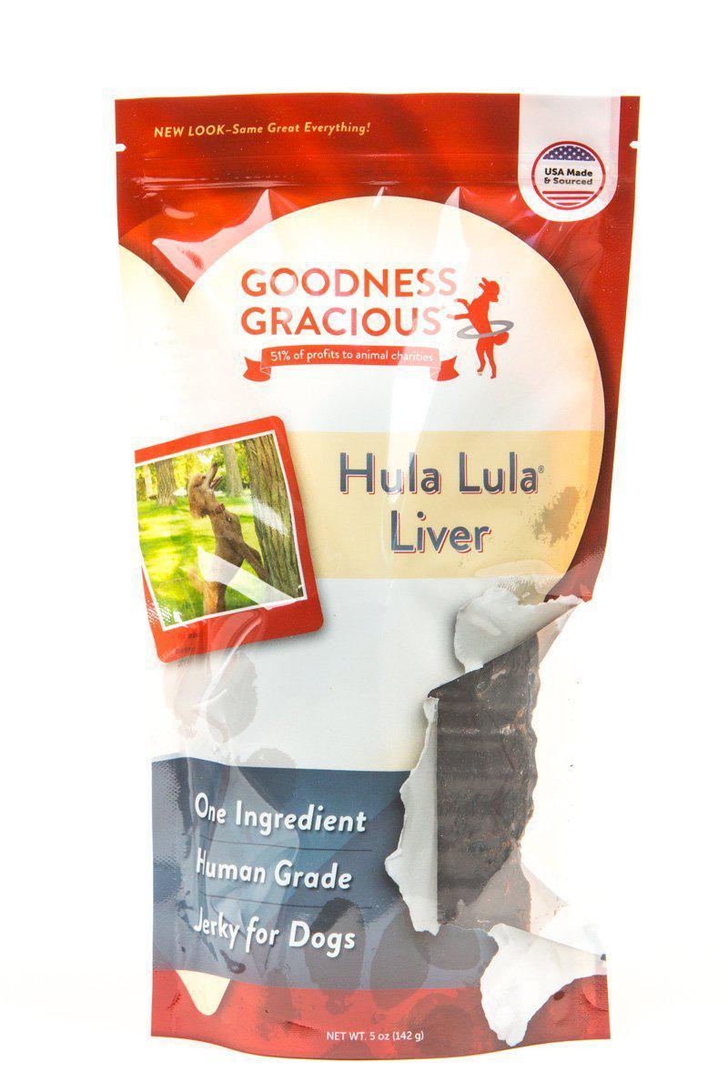 Goodness Gracious Hula Lula Beef Liver Jerky Dog Treats, 5-oz