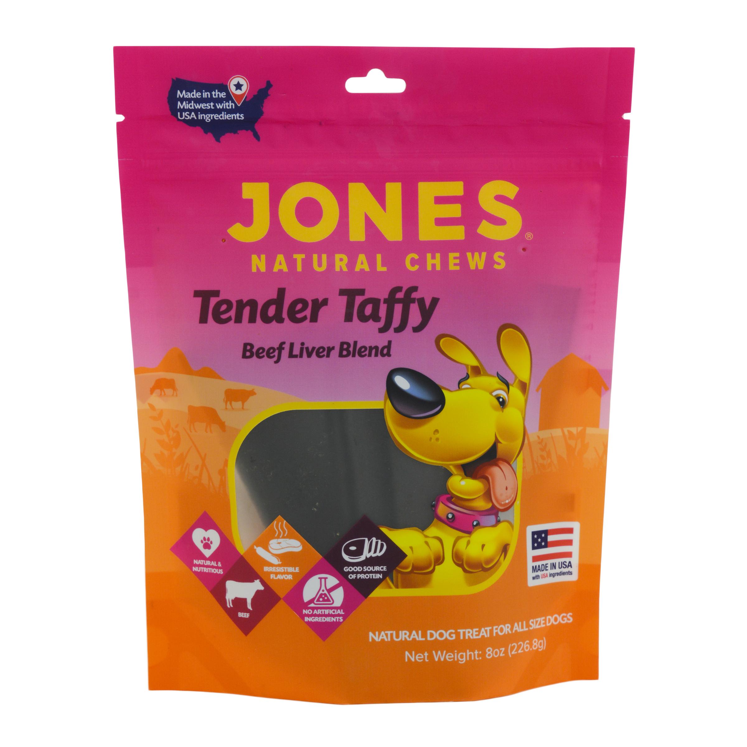 Jones Tender Taffy Beef Liver Blend Dog Treats, 8-oz