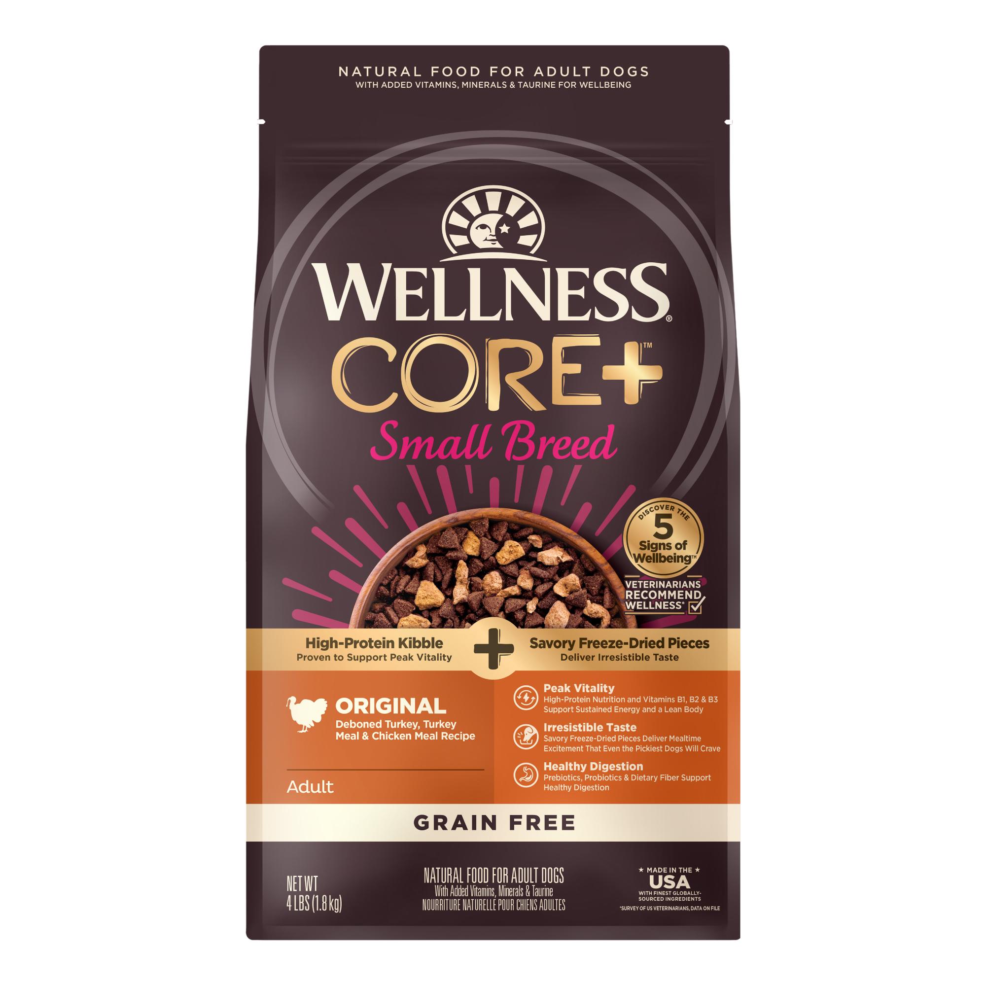 Wellness CORE+ Small Breed Original Turkey & Chicken Grain-Free Freeze-Dried Pieces Dry Dog Food