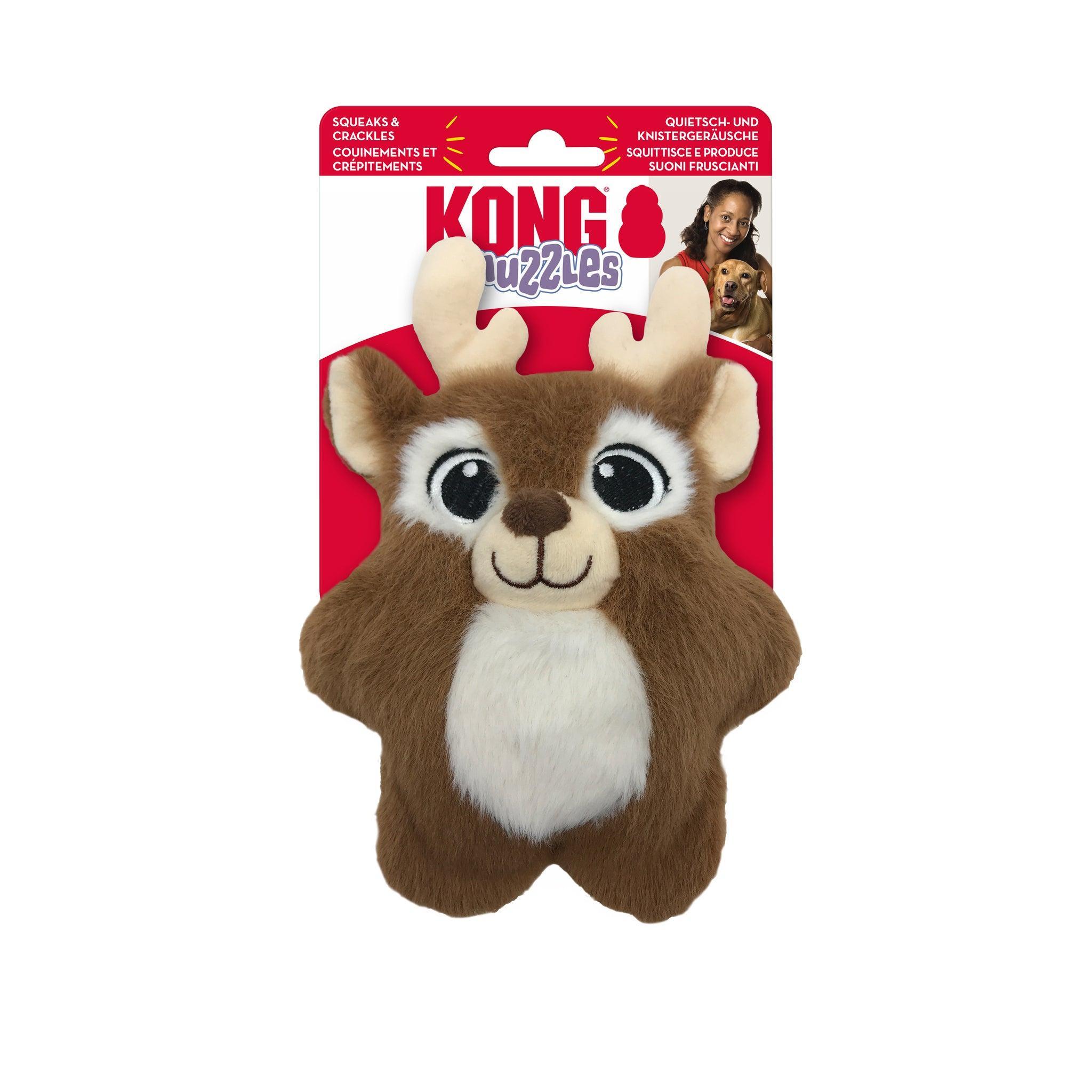 KONG Dog Holiday Snuzzles Reindeer Dog Toy Medium Woodstock