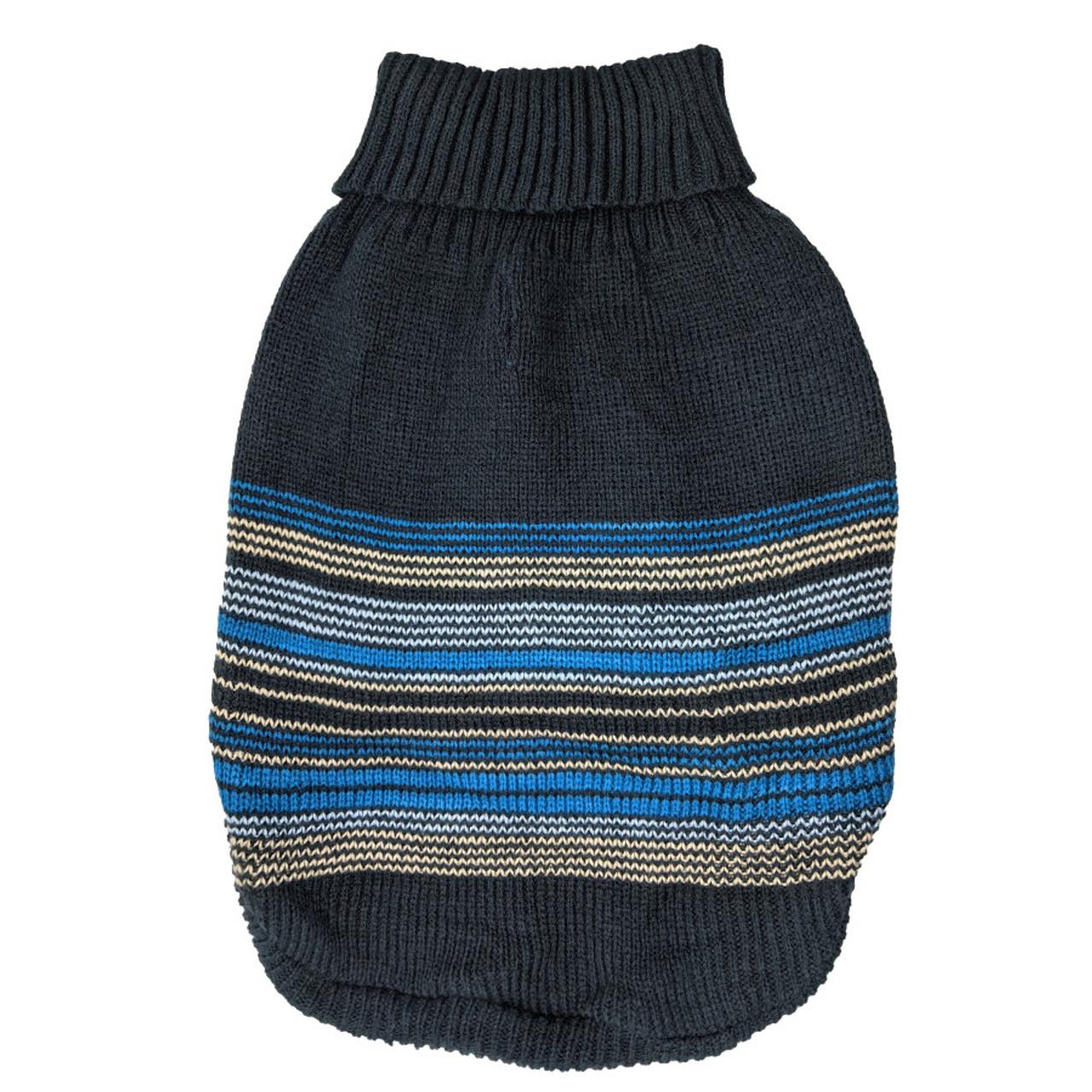 Ethical Fashion Pet Cool Stripes Dog Sweater, Gray, Small