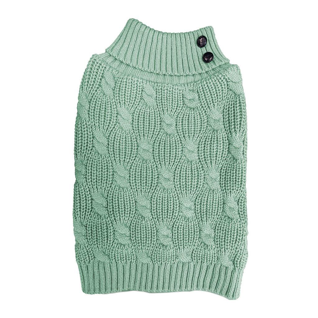 Ethical Fashion Pet Cable Knit Pet Sweater, Sage, Small