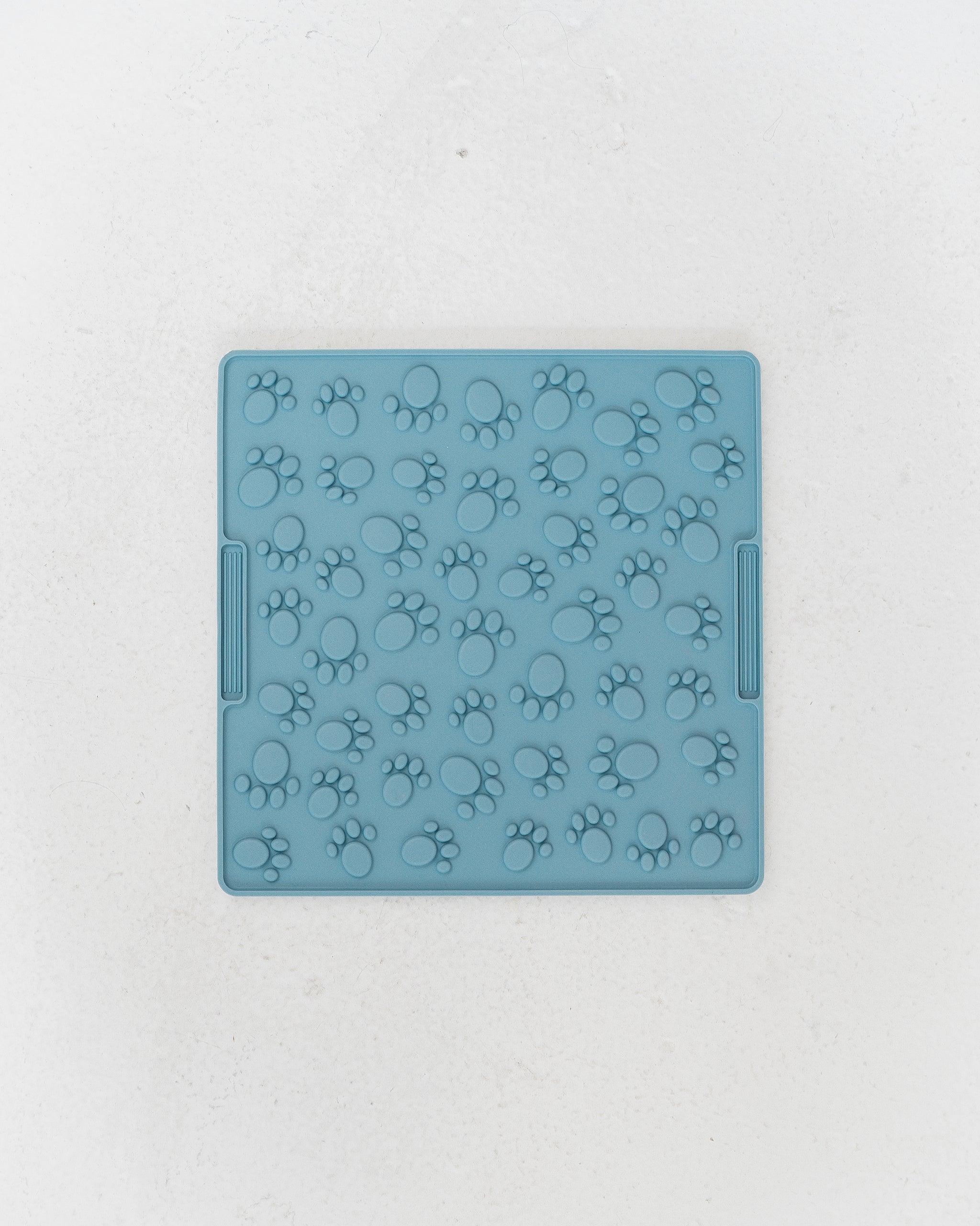 Dexypaws Tapis à lécher enrichissant empreinte de patte pour chien, bleu, Grand