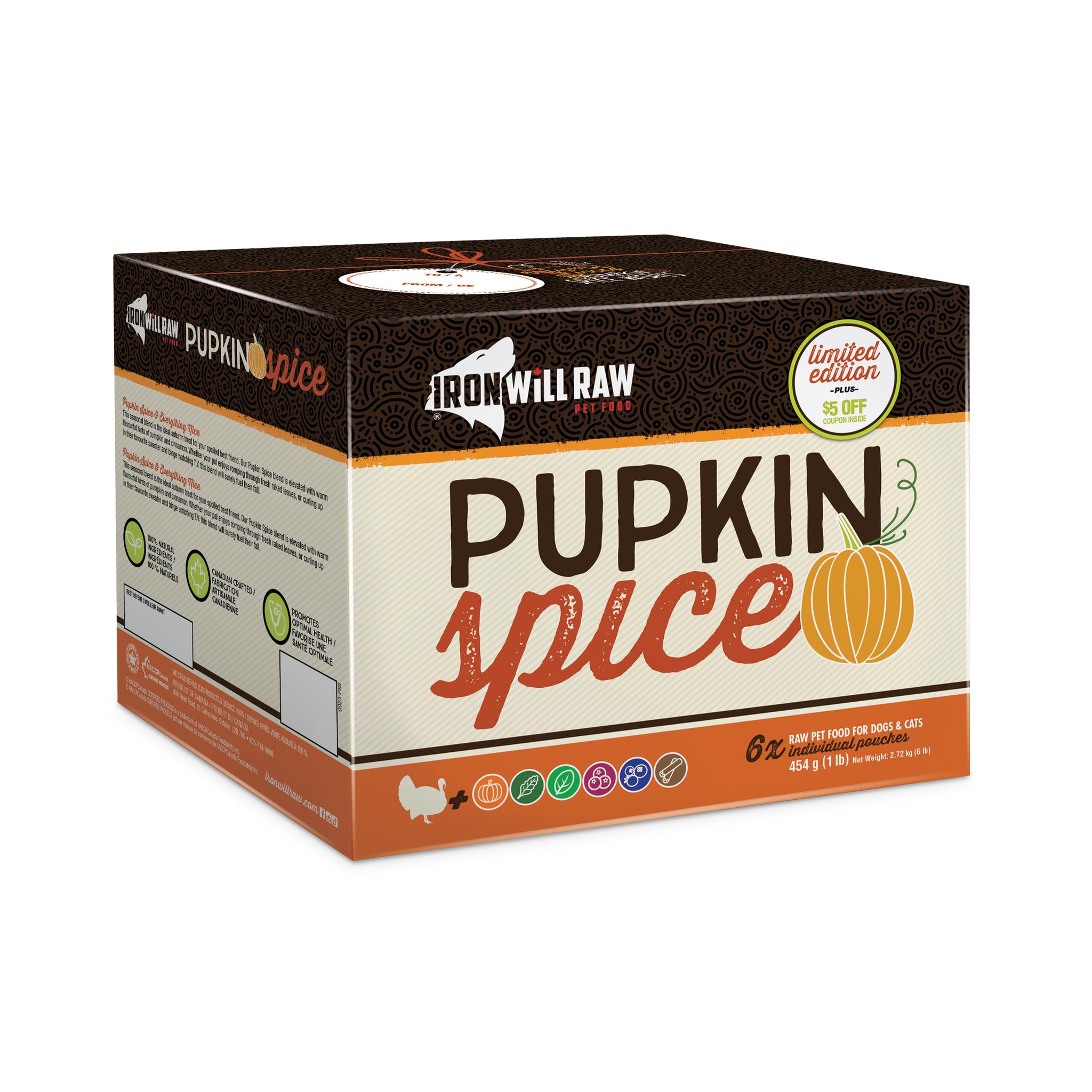 Iron Will Raw Pupkin Spice Frozen Raw Dog & Cat Food