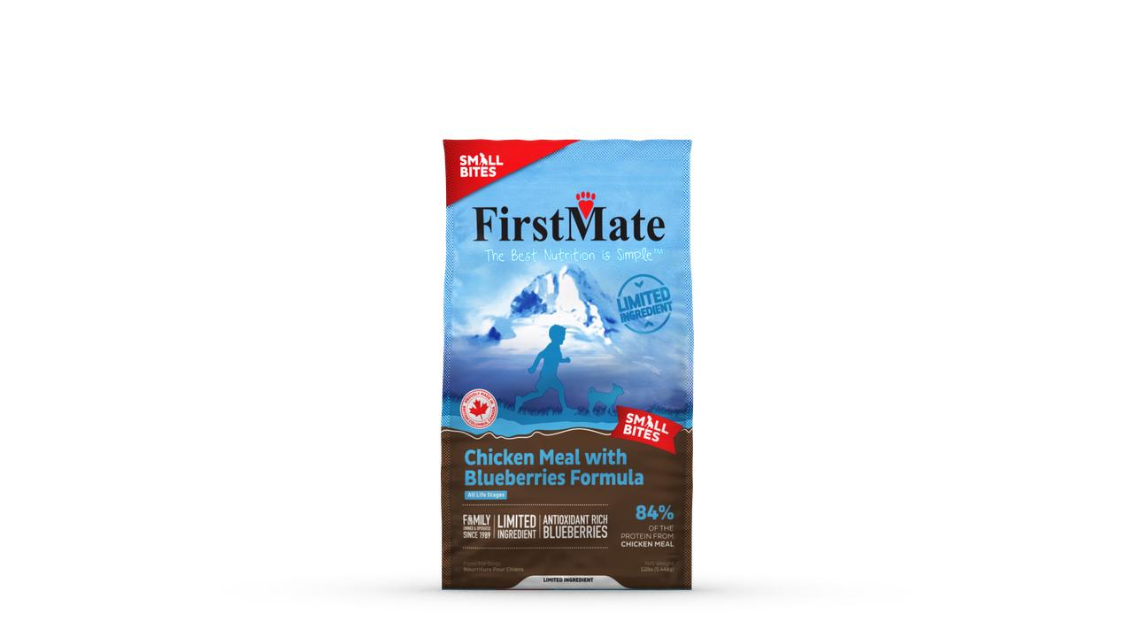FirstMate Limited Ingredient Diet Chicken Meal with Blueberries Small Bites Grain-Free Dry Dog Food, 12-lb