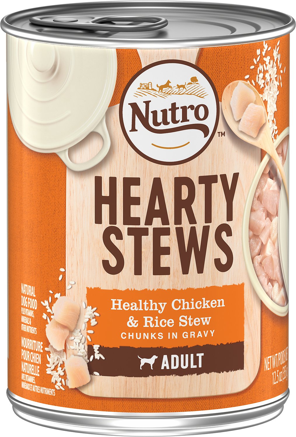 Nutro Adult Hearty Stews Healthy Chicken & Rice Stew Chunks In Gravy Canned Dog Food