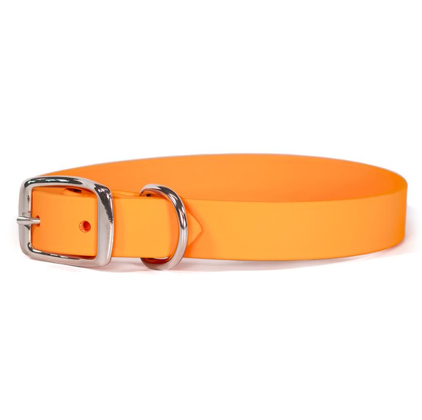 Auburn Leathercrafters Sparky's Choice Standard Buckle Dog Collar, Creamsicle, 3/4-in x 11-14-in
